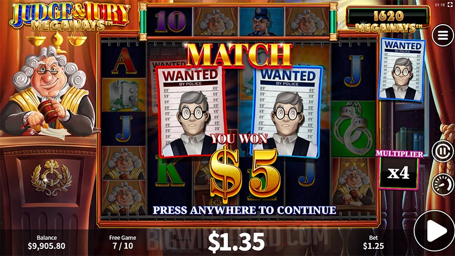 Judge and Jury Megaways slot