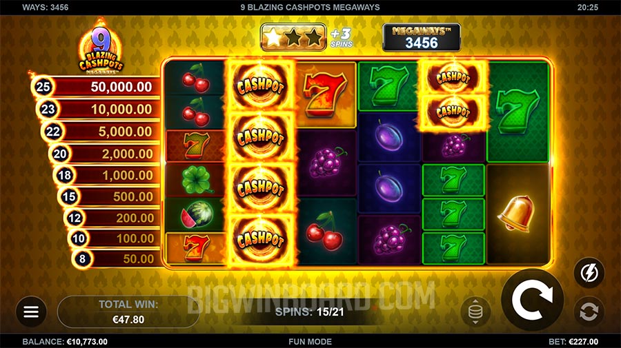 9 Blazing Cashpots Megaways slot